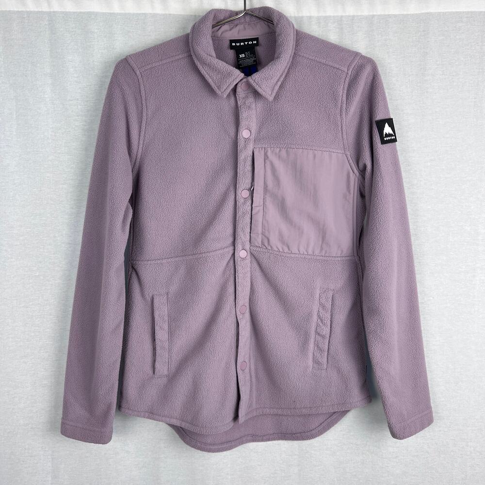 Burton Fleece Jacket Hearth Snap Purple Outdoor Gorpcore Layering Hiking Travel